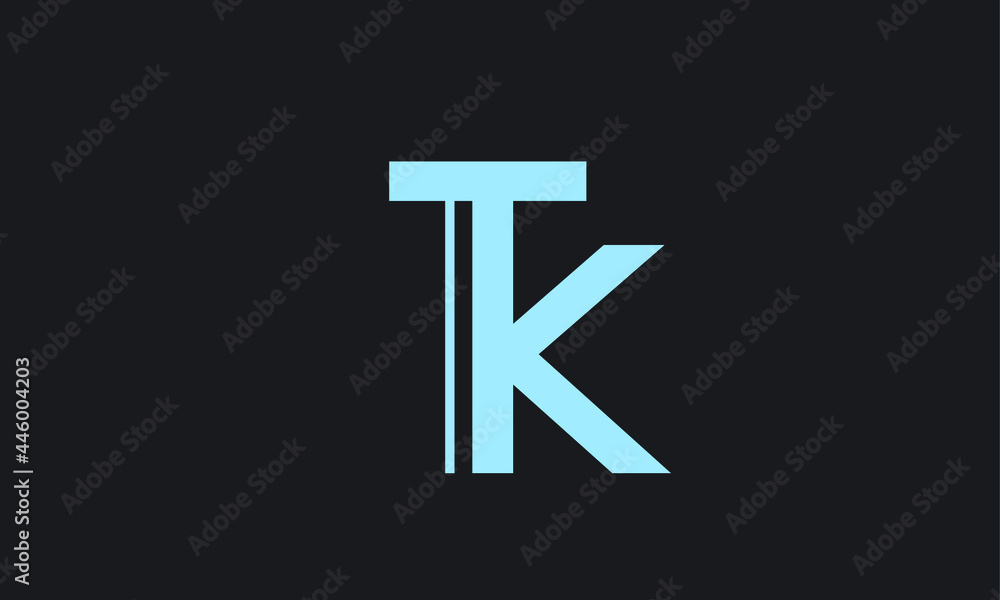 Alphabet letters Initials Monogram logo TK, KT, T and K Alphabet letters Initials Monogram logo TK, KT, T and K