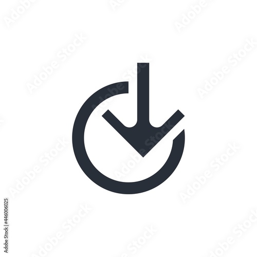 An arrow pointing towards an object. Right sign.Vector icon isolated on white background.