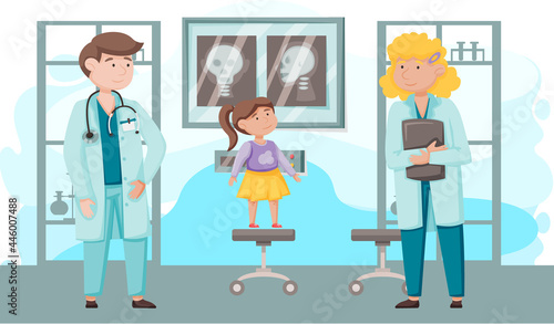 Otolaryngologist doctor with nose, ear and throat or ENT diagnostic and treatment instruments. Otology doctor with patient. Otorhinolaryngology healthcare medicine or otolaryngology diseases