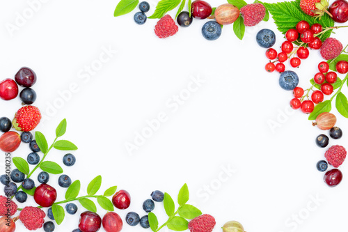 Summer background of different berries