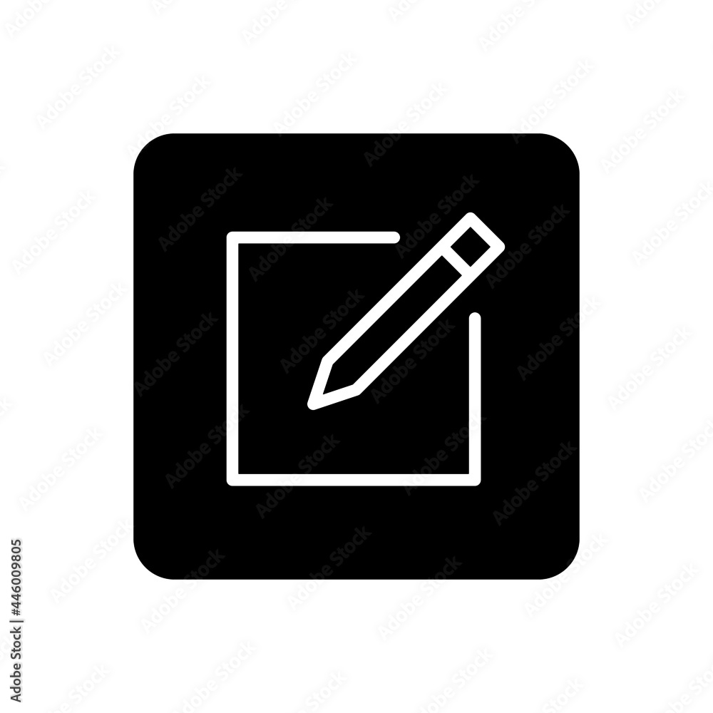 Compose write icon vector filled square style Compose write icon vector filled square style