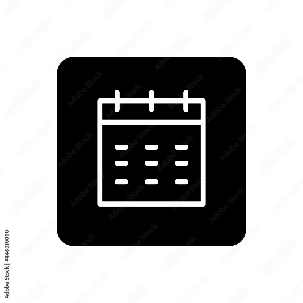 Calendar icon vector filled square style Calendar icon vector filled square style