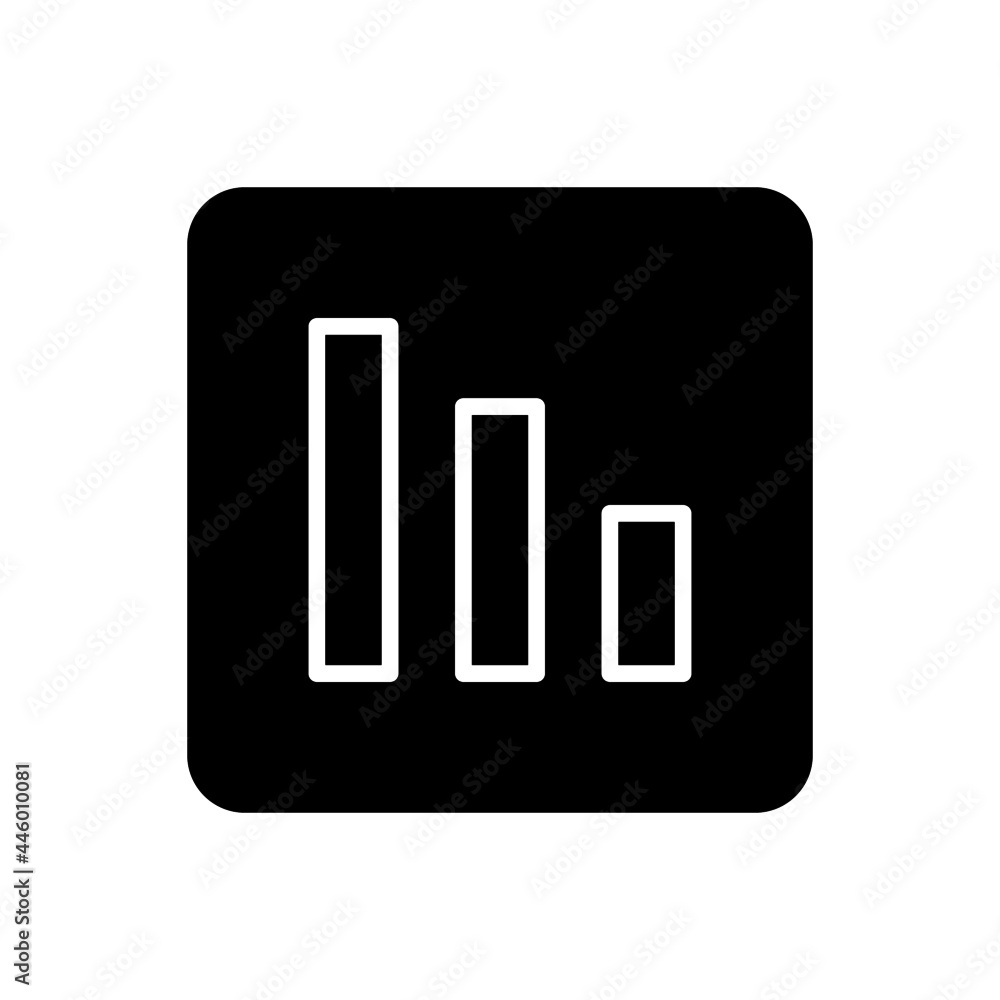 Loss bar chart icon vector filled square style Loss bar chart icon vector filled square style
