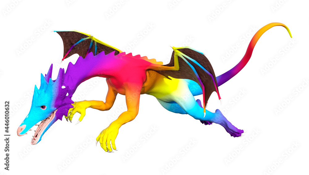 Obraz premium 3D Rendering Fairy Tale Dragon on White
