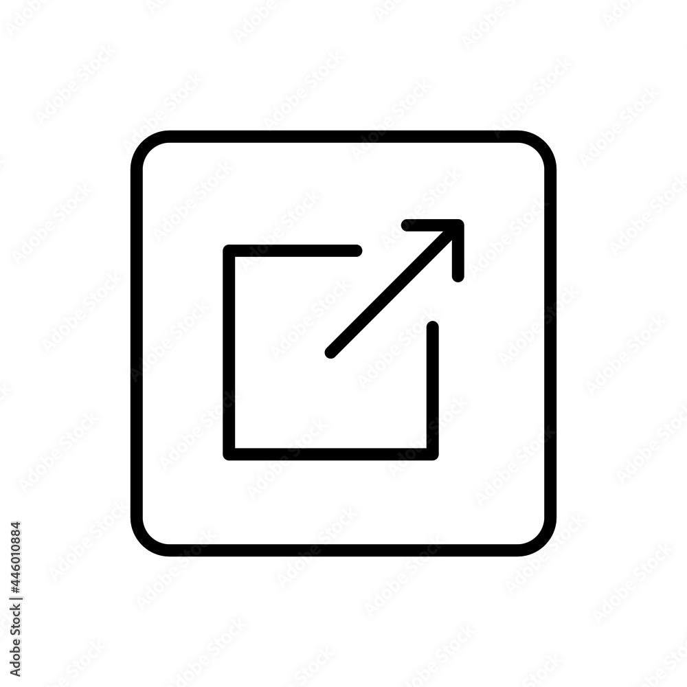 External link icon vector line square style External link icon vector line square style