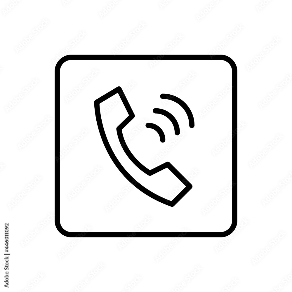 Phone call icon vector line square style
