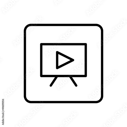 Video presentation icon vector line square style