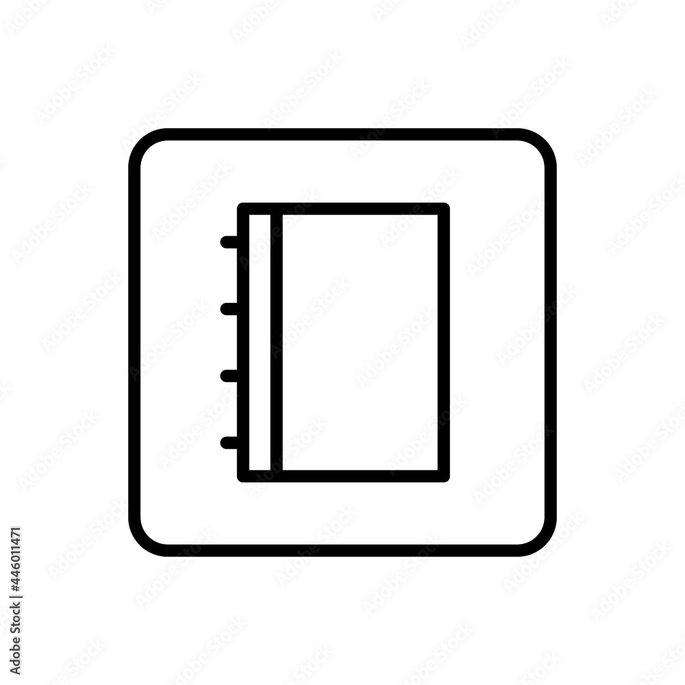 Notebook icon vector line square style Notebook icon vector line square style