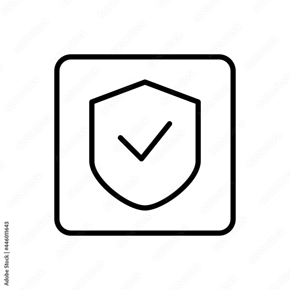 Shield icon vector line square style Shield icon vector line square style