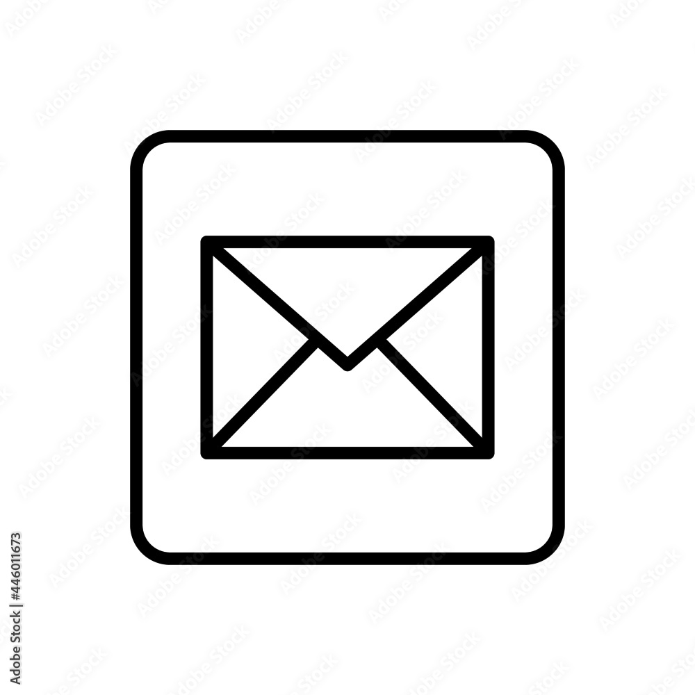 Envelope icon vector line square style Envelope icon vector line square style