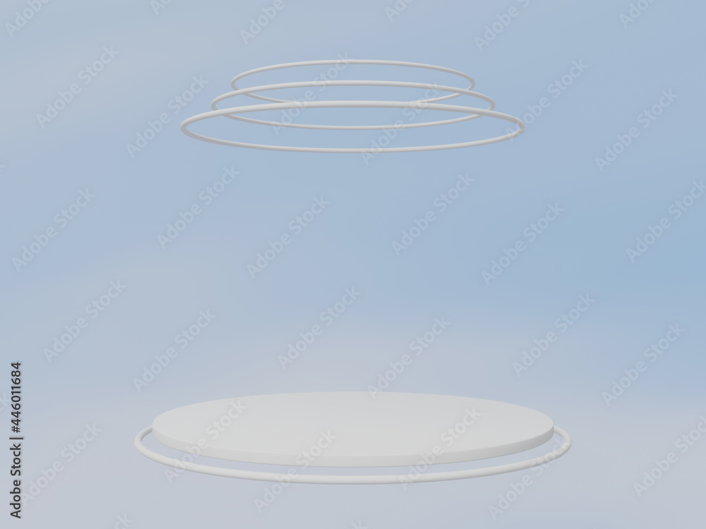 Obraz premium White podium on sky background.