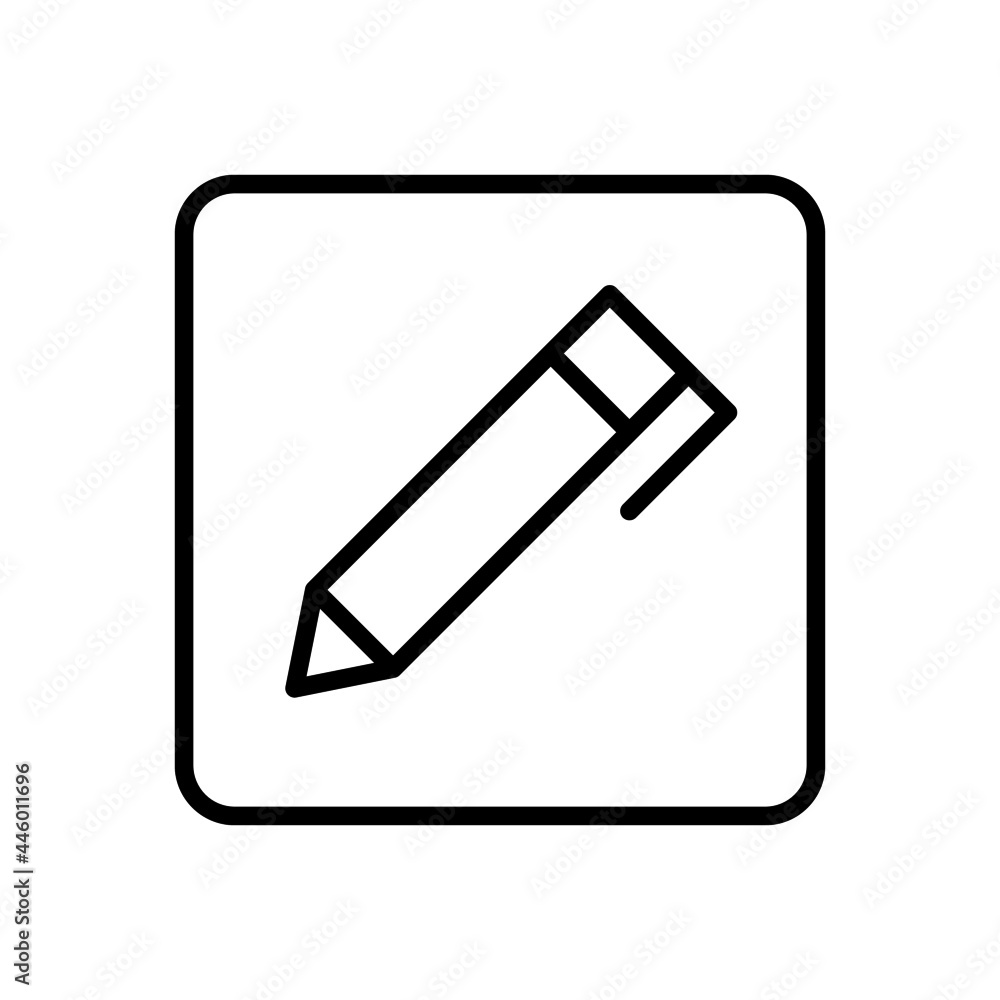 Pen icon vector line square style Pen icon vector line square style
