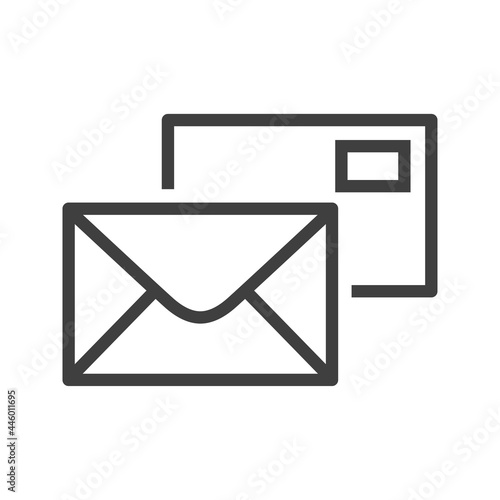 Símbolo correo electrónico. Icono sobre de correo con lineas en color gris