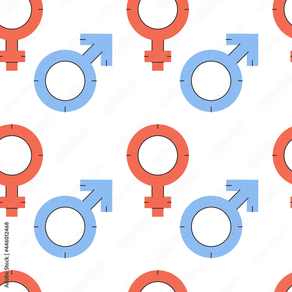 Vector seamless pattern with gender equality symbols Vector seamless pattern with gender equality symbols