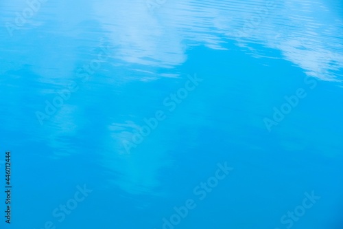 Water with ripples and cloud reflection on surface. Blank simple decorative background with space for text.