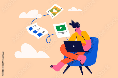 Cloud backup and database synchronization concept