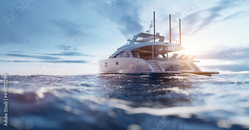 Fotografiet Luxury motor yacht on the ocean
