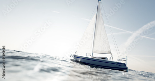Sailing yacht on the ocean