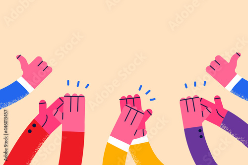 Approval, thumbs up, clapping concept