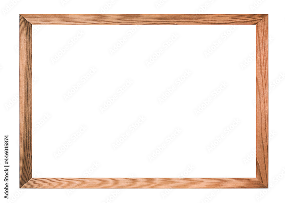 one wooden frame isolated on white background one wooden frame isolated on white background
