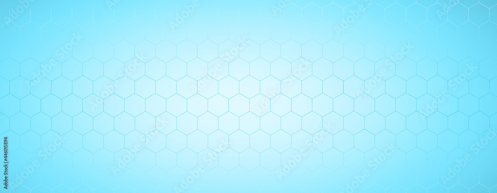 Medical background with honeycombs on blue backdrop. Medicine and technology. Copy space. Medical background with honeycombs on blue backdrop. Medicine and technology. Copy space.