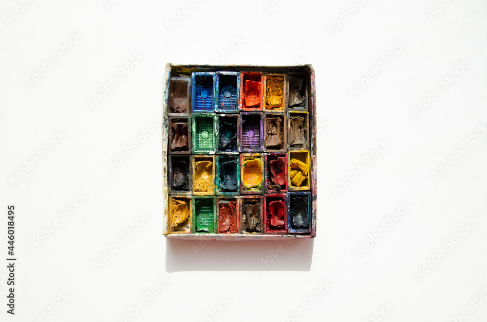 Watercolor paints set on white background Watercolor paints set on white background