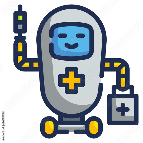 nurse robot line icon
