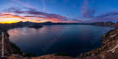 Gorgeous Crater lake on a spring day  Oregon  USA