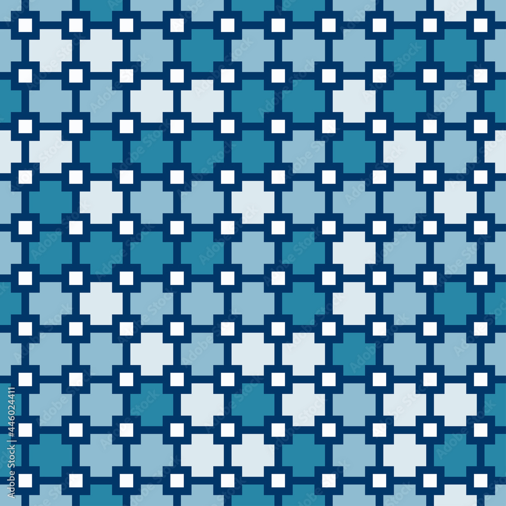 Seamless square tile vibrant contrast blue and white pattern vector background Seamless square tile vibrant contrast blue and white pattern vector background