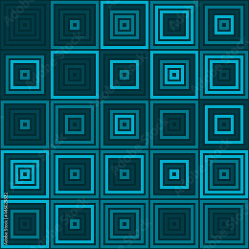 Seamless square vibrant toned teal pattern vector background
