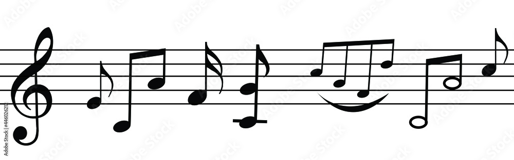 Music notes icon set, Music notes symbol, vector illustration Music notes icon set, Music notes symbol, vector illustration