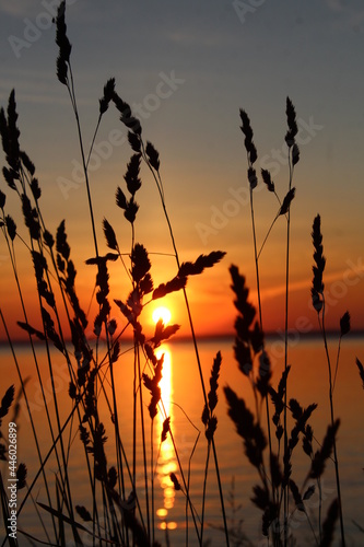 sunset on the reservoir