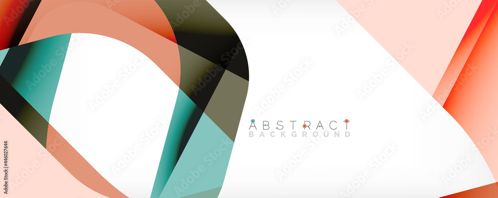 Minimal abstract background - color overlapping shapes on white with shadow lines. Vector Illustration For Wallpaper, Banner, Background, Landing Page Minimal abstract background - color overlapping shapes on white with shadow lines. Vector Illustration For Wallpaper, Banner, Background, Landing Page