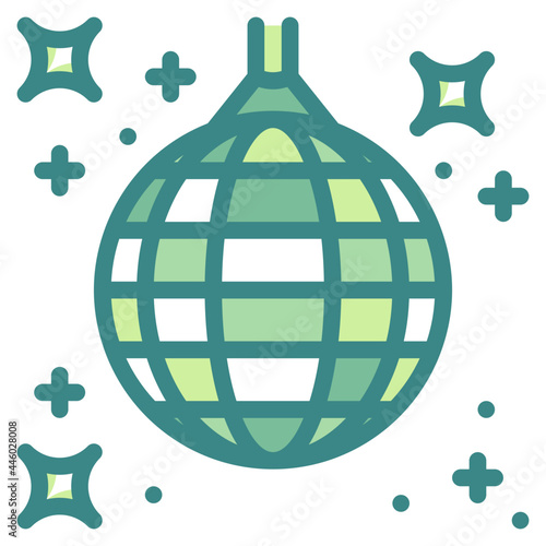 discoball blue line icon