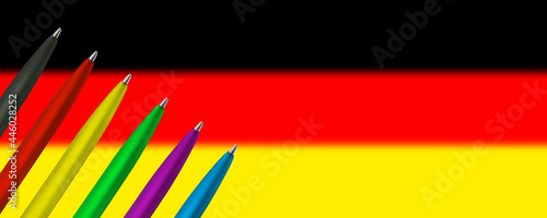 Symbolik Parteienfarben Bundesrepublik Deutschland und Flagge photo