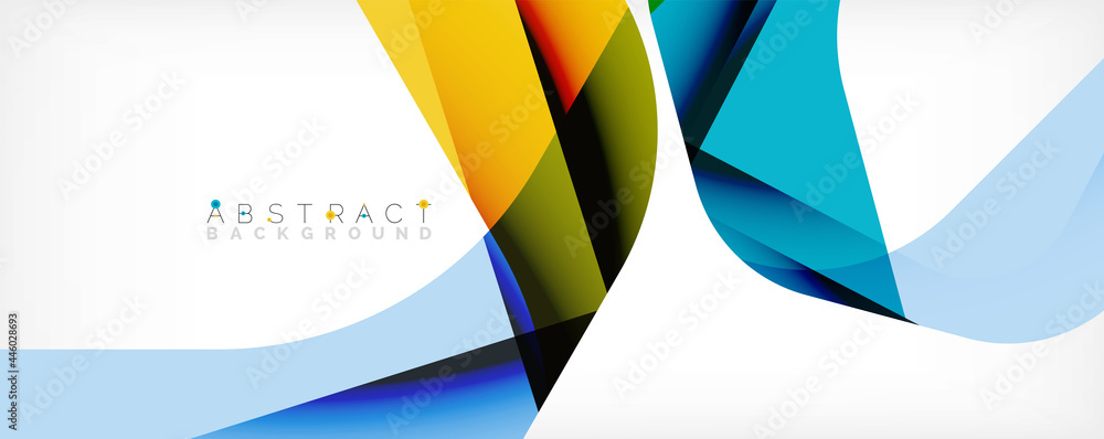Minimal abstract background - color overlapping shapes on white with shadow lines. Vector Illustration For Wallpaper, Banner, Background, Landing Page Minimal abstract background - color overlapping shapes on white with shadow lines. Vector Illustration For Wallpaper, Banner, Background, Landing Page