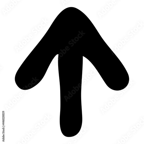 Simple black doodle arrow