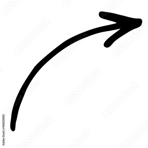 Simple black doodle arrow