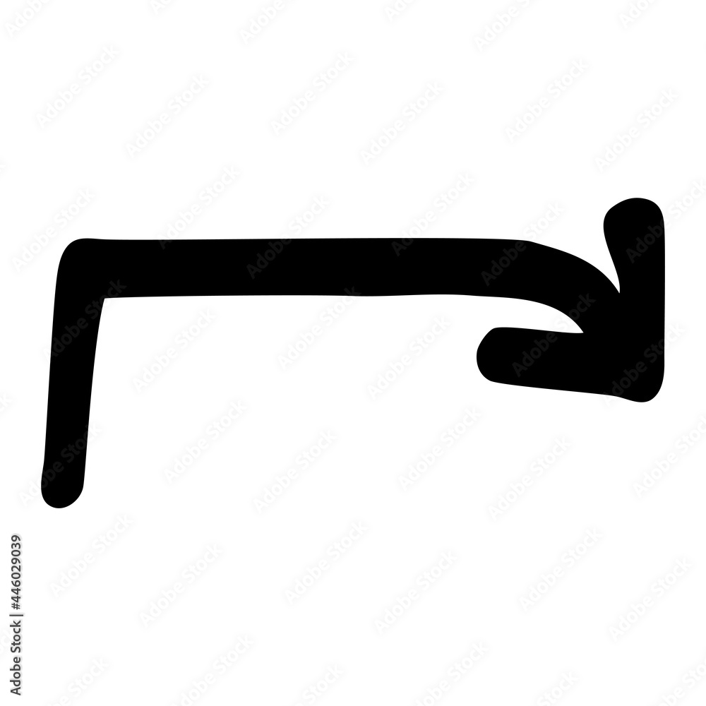 Simple black doodle arrow Simple black doodle arrow