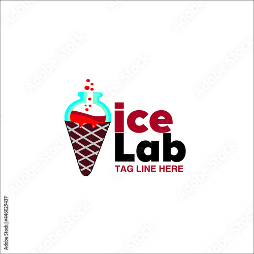 Lab research ice cream education illustration graphic design logo
