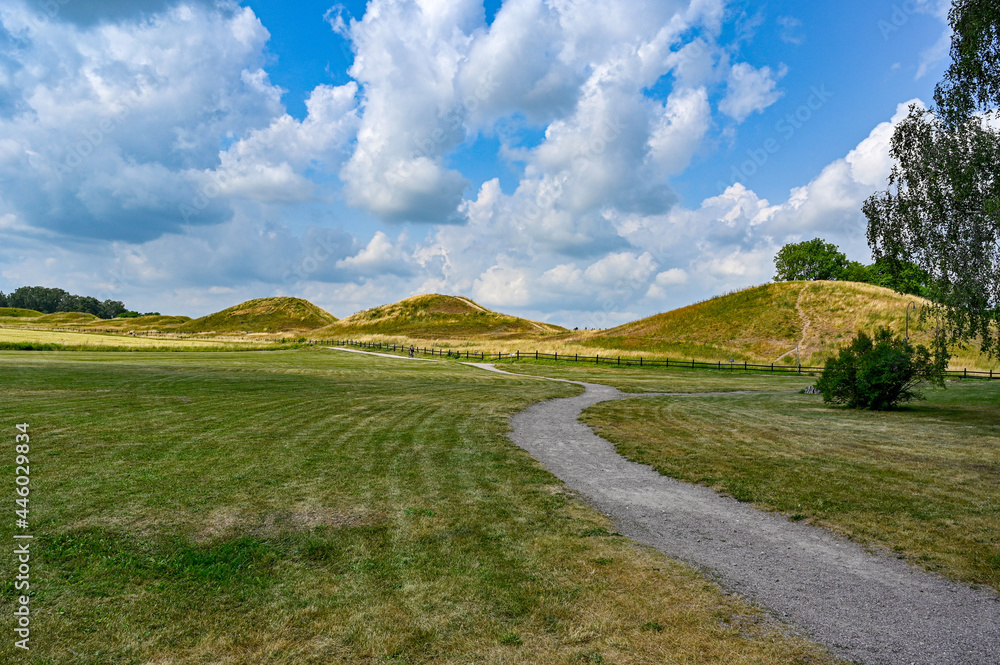 Old Uppsala with grave field and large mounds Old Uppsala with grave field and large mounds