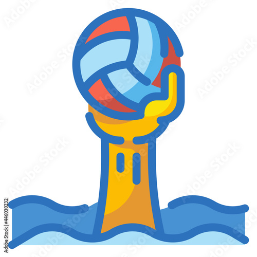 waterpolo line icon