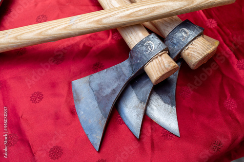 medieval weapons historical reenactments ancient battles photo