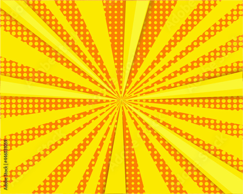 Orange and yellow comic halftone background. Abstract design
