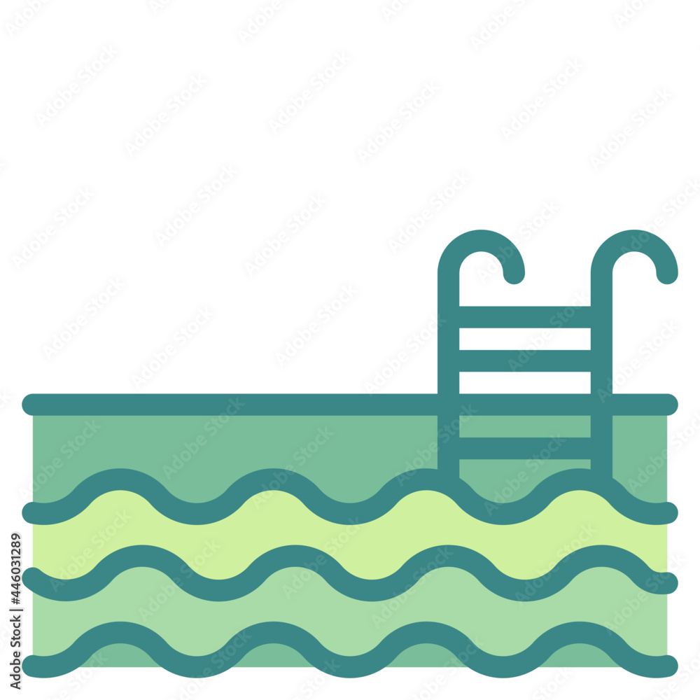 swimming blue line icon