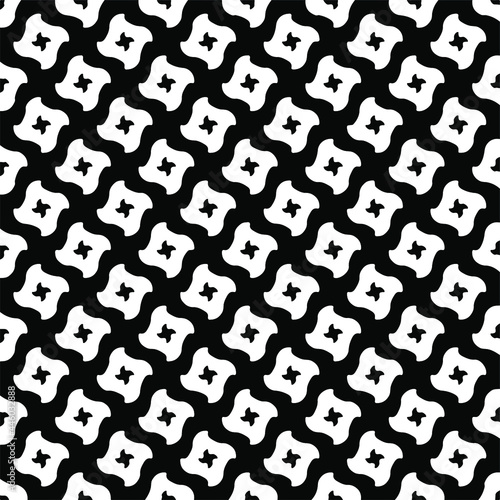  Seamless vector pattern in geometric ornamental style. Black and white pattern.