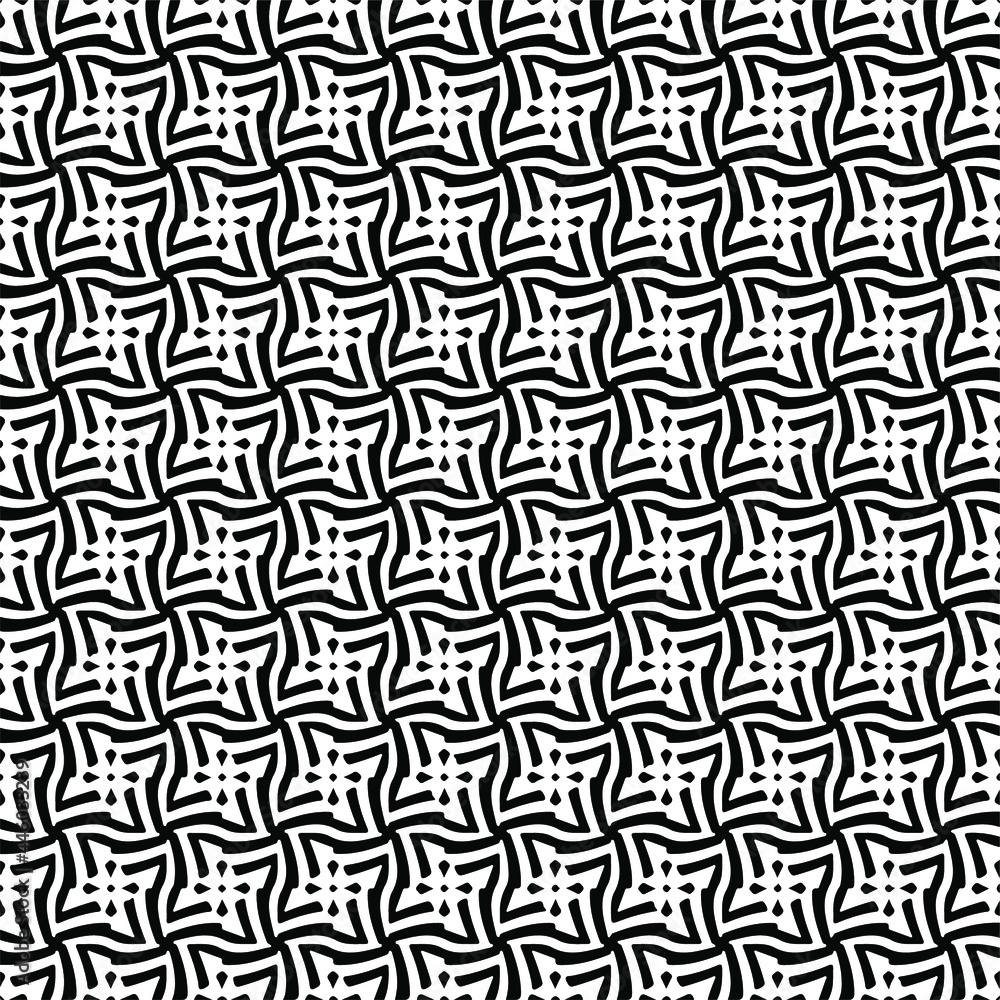 eamless vector pattern in geometric ornamental style. Black and white pattern.
