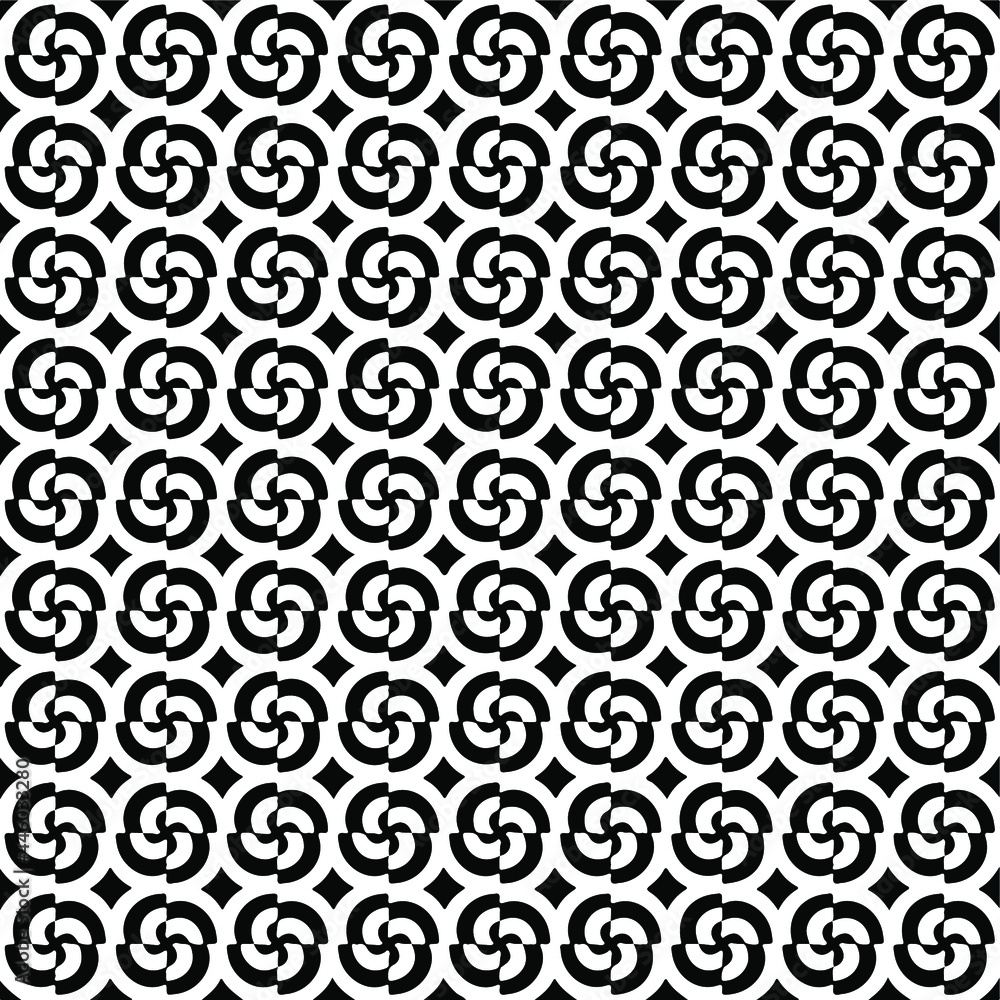 eamless vector pattern in geometric ornamental style. Black and white pattern.
