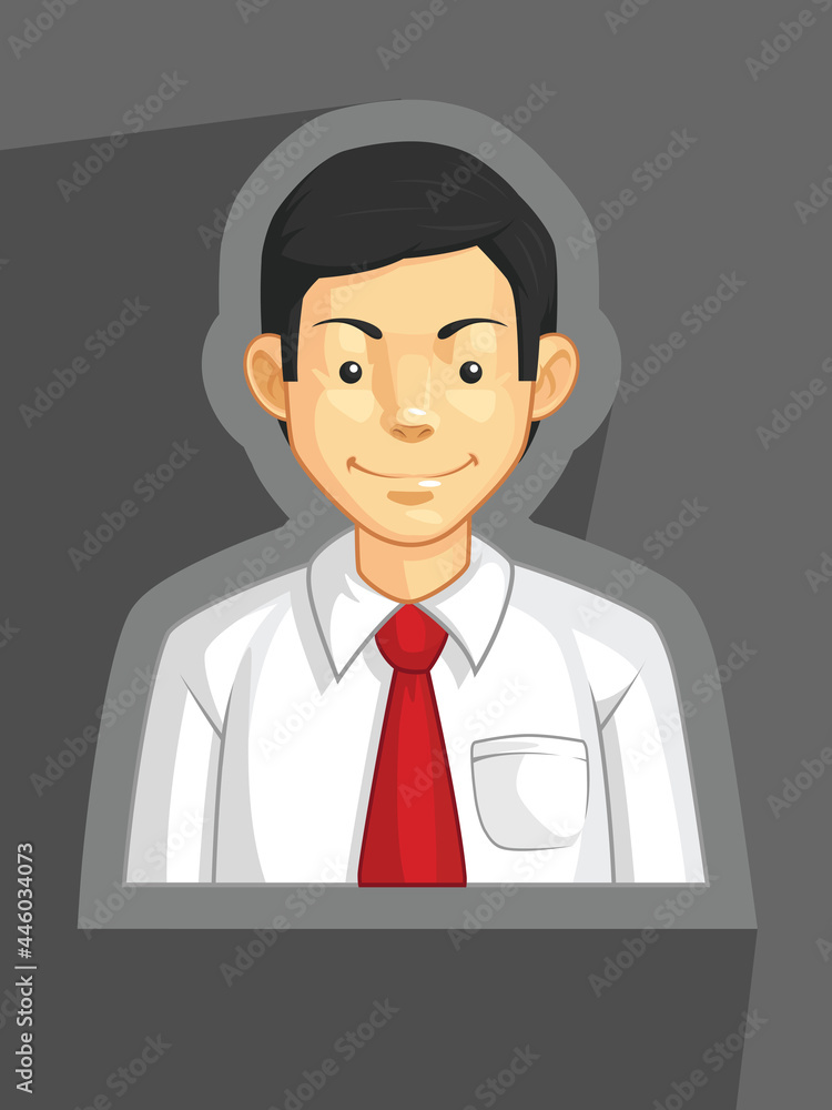 Company Office Worker Corporate Executive Profile Avatar Cartoon