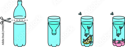 Fruit Flies trap  icon , vector